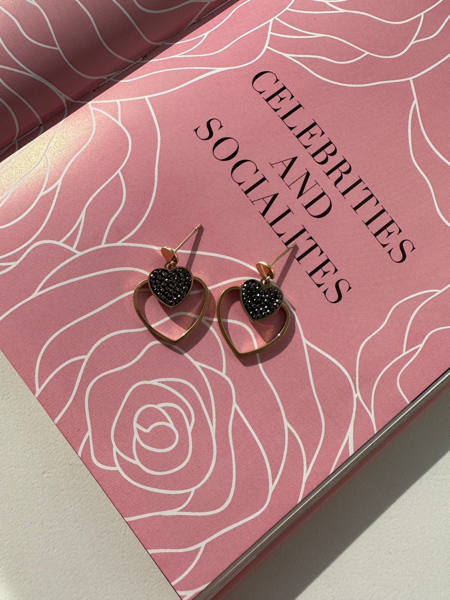 BOUCLES COEURS DORÉES & NOIR