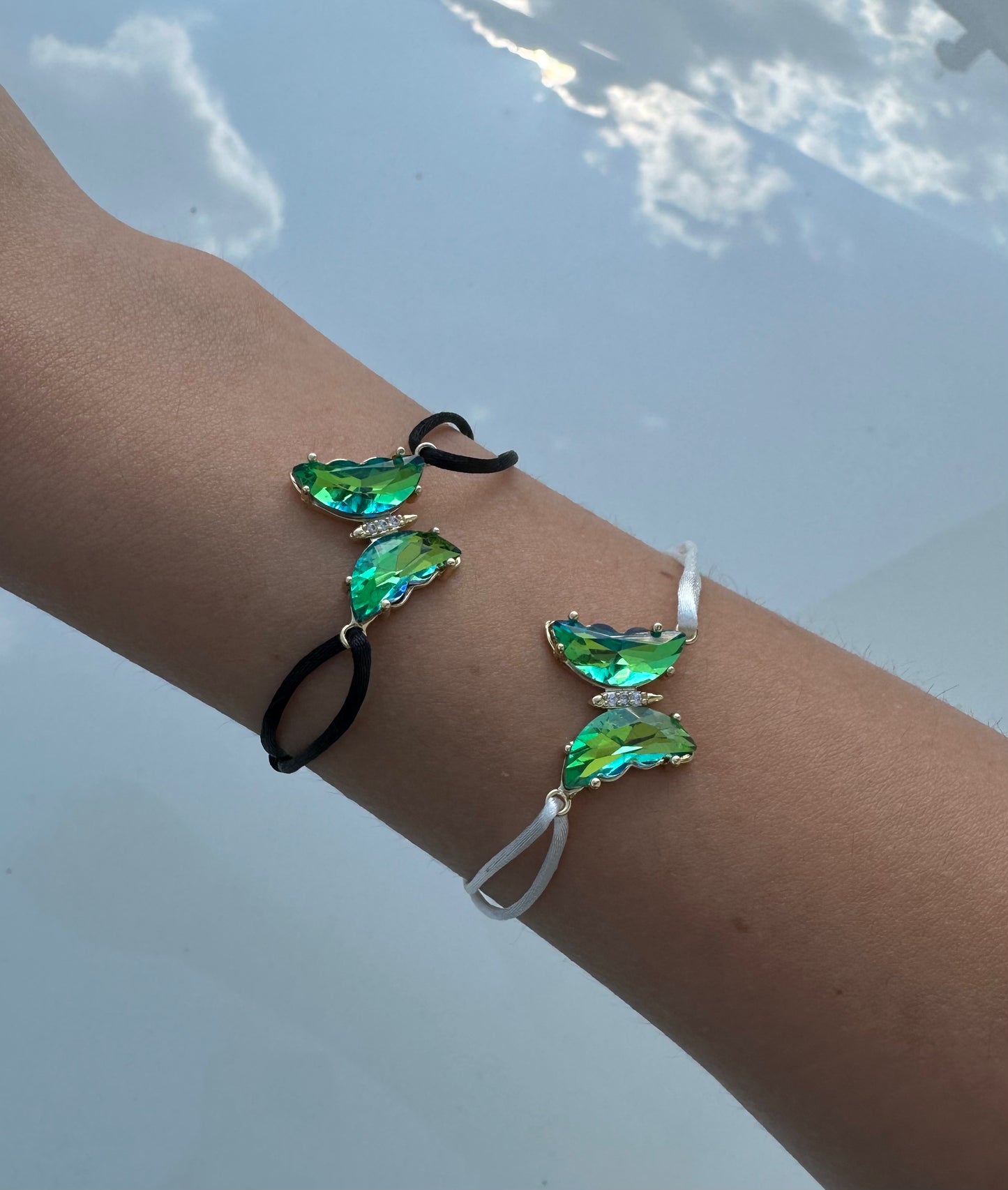 BRACELETS PAPILLONS VERTS