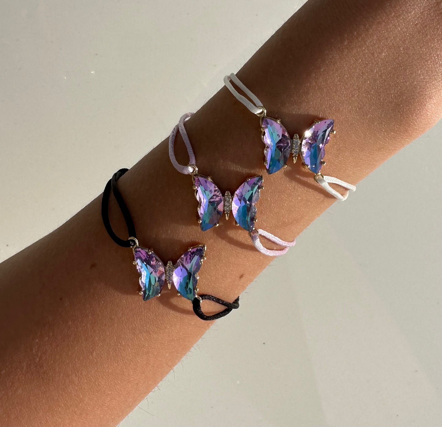 BRACELETS PAPILLONS VIOLETS